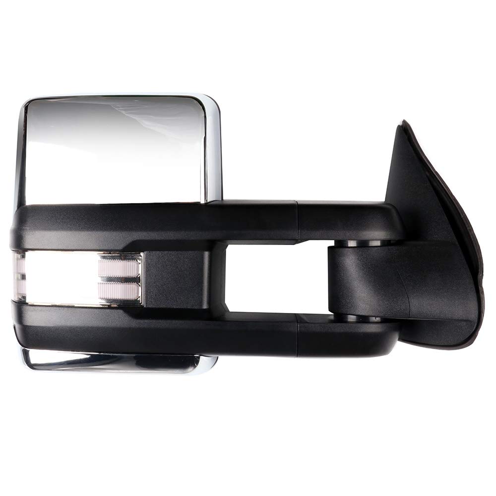 Towing Mirrors for Chevy Silverado & GMC Sierra (2003-2007) - Power Heated with Turn Signal | Compatible with Cadillac Escalade | Enhanced Visibility & Safety for Towing, Parking & Highway Driving
