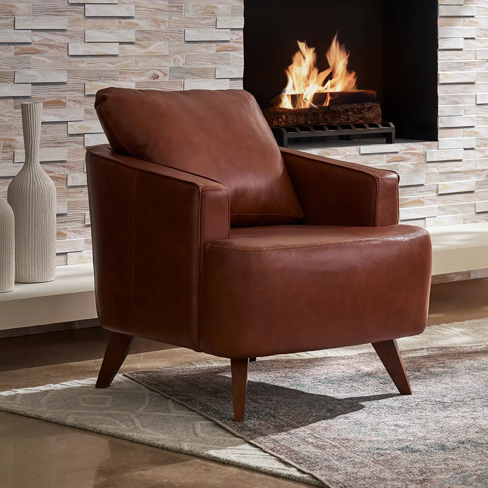 Maeve Retro Tub Chair - Vintage Style Upholstered Lounge Chair for Living Room, Bedroom, or Office - Comfortable Reading & Relaxation Armchair with Sturdy Wooden Legs