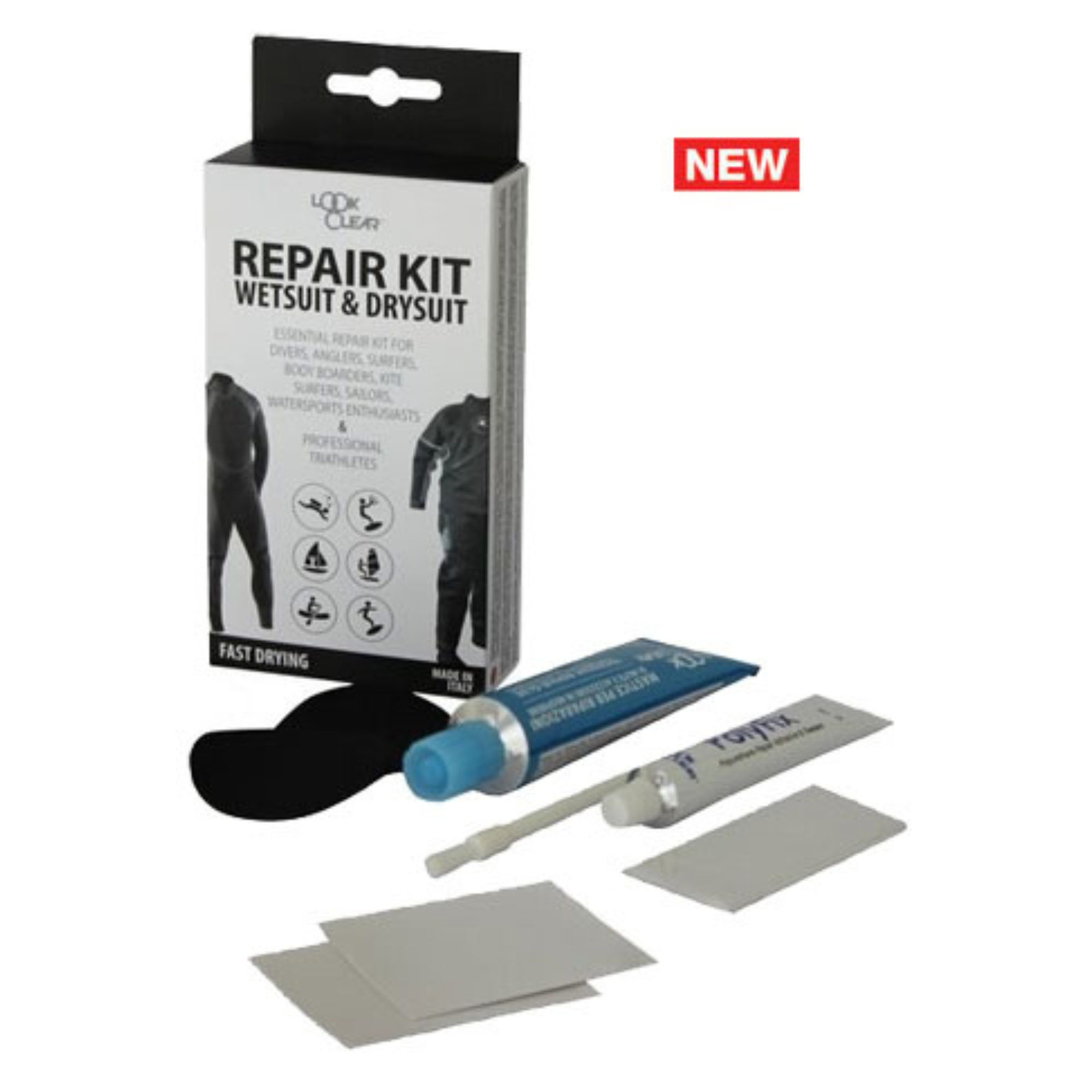 Professional Wetsuit & Drysuit Repair Kit for Scuba Diving, Surfing & Water Sports - Neoprene Glue & Patch Set for Quick Underwater Gear Fixes