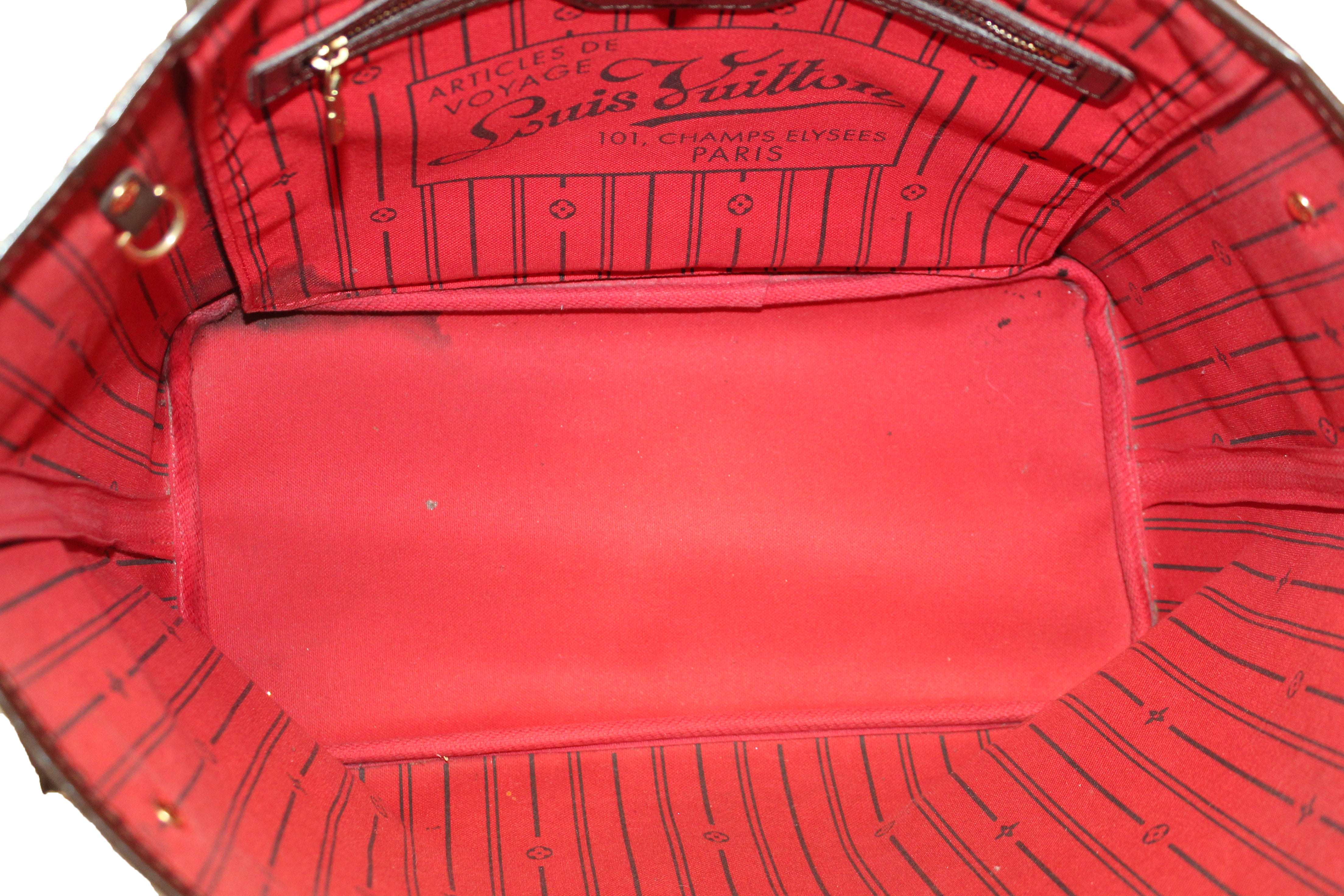 Authentic Louis Vuitton Damier Ebene Neverfull MM Shoulder Bag - Luxury Designer Tote for Women, Perfect for Work, Travel & Everyday Use