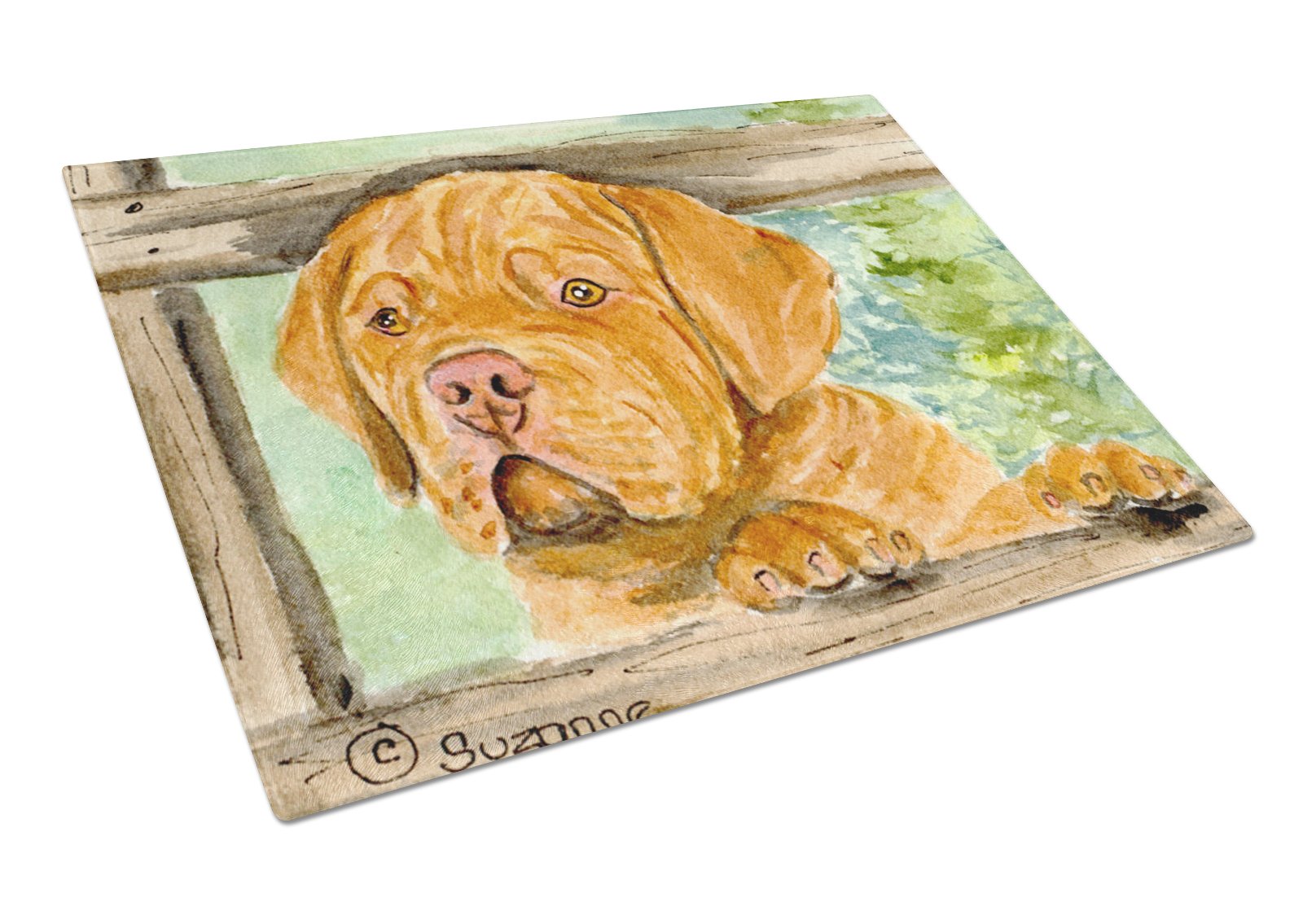 Dogue de Bordeaux Tempered Glass Cutting Board - Large Decorative Kitchen Chopping & Serving Board | Durable, Non-Slip, Easy to Clean | Perfect for Meal Prep, Charcuterie & Entertaining