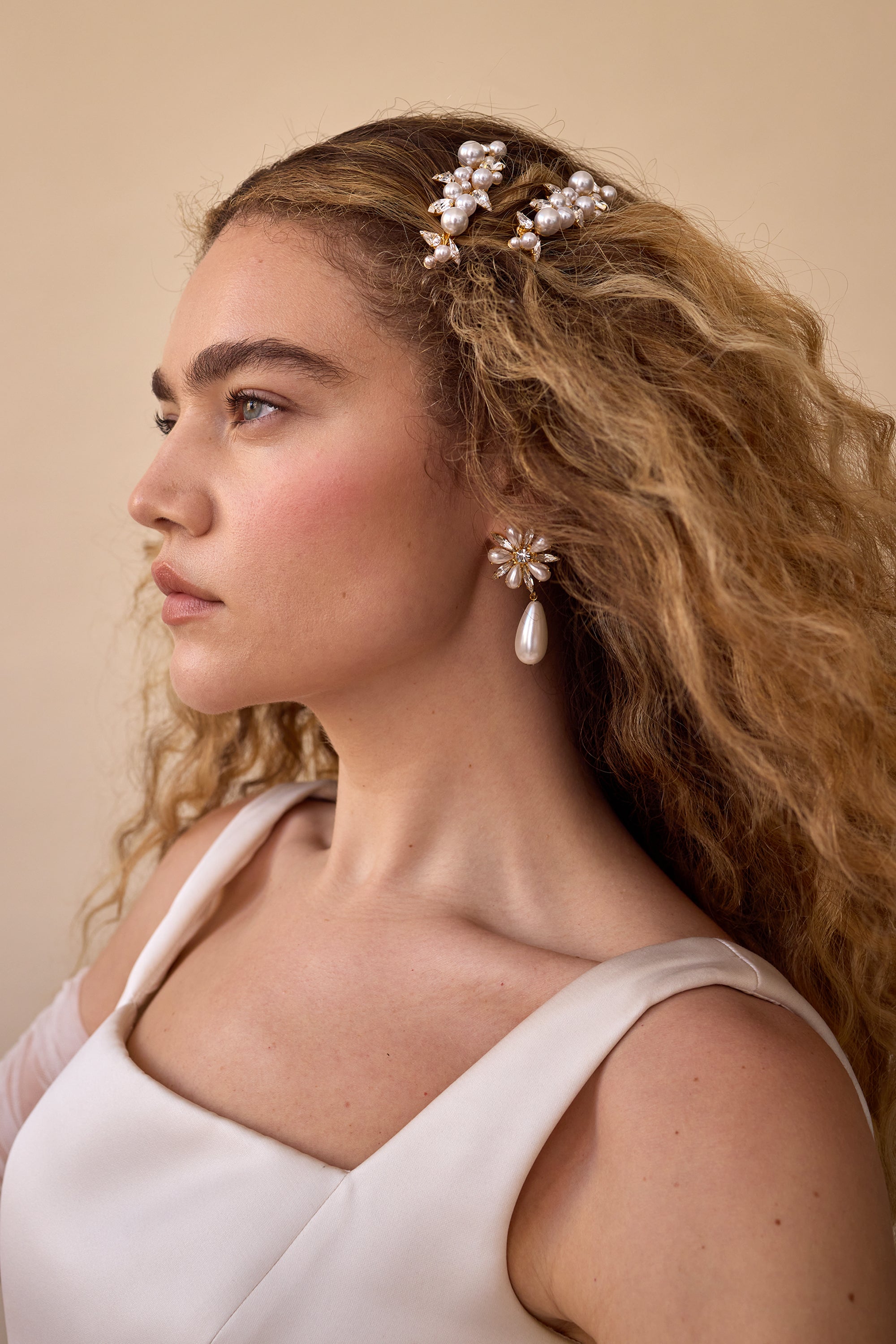 Elegant Mattar Pearl and Crystal Hair Barrette - Perfect for Weddings, Parties, and Special Occasions