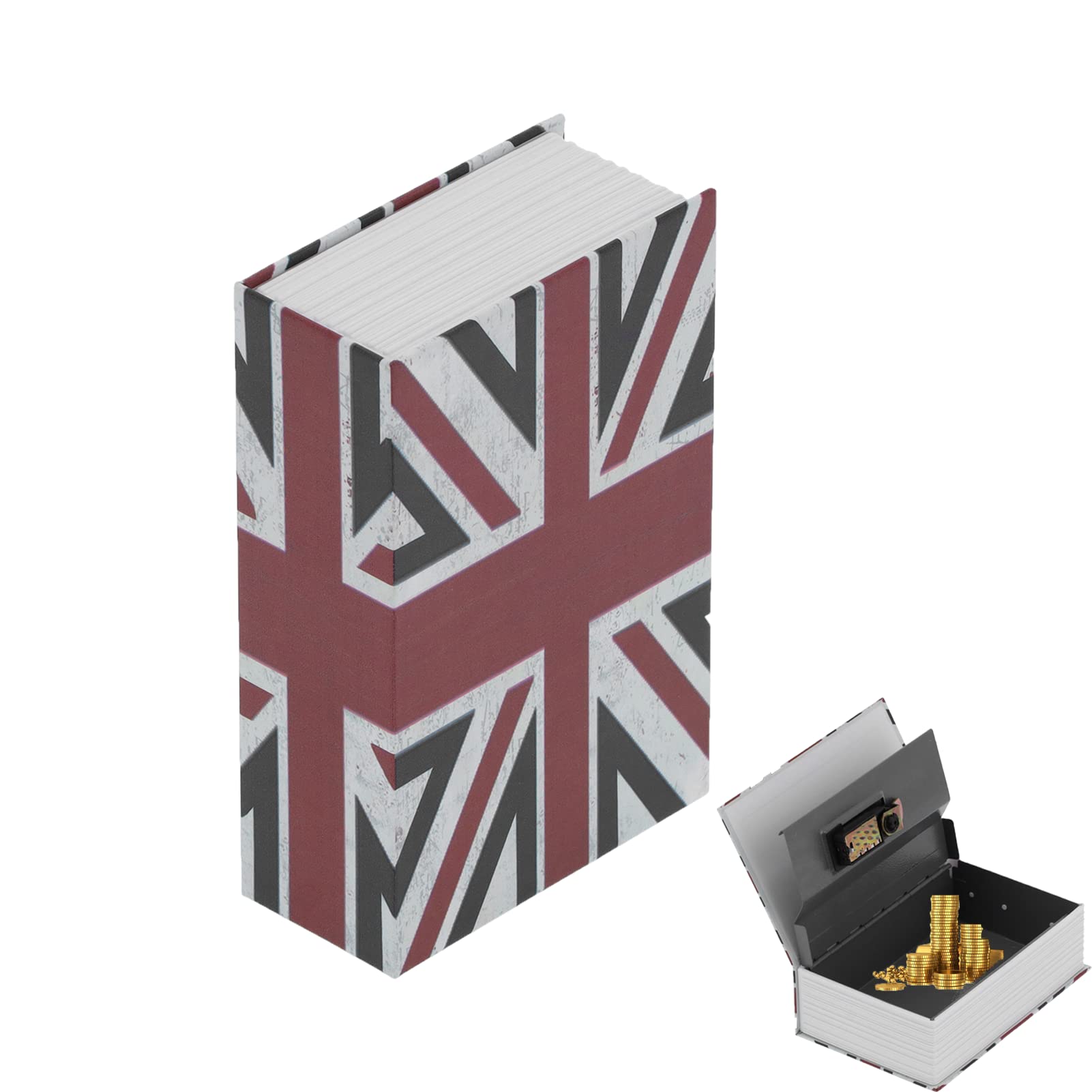 Hidden Book Safe with Combination Lock - Secret Storage Box for Cash, Jewelry & Valuables - Disguised as Mini Dictionary for Home, Office & Travel Security