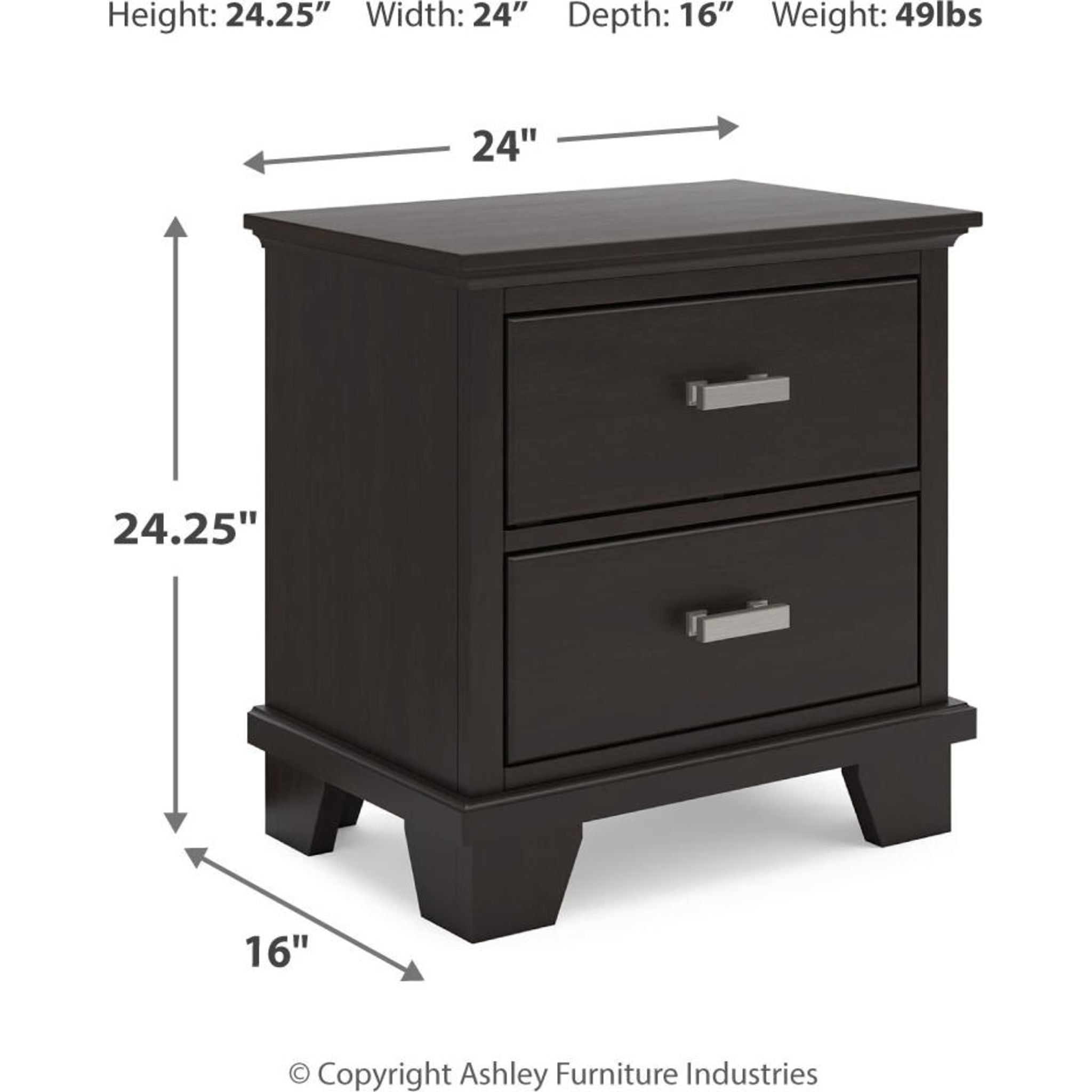 Stylish Covetown Nightstand - Dark Brown Wood Bedside Table with Drawer for Bedroom, Living Room & Guest Room