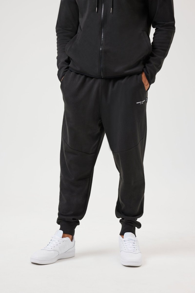 INSPORT Men's TEC Black Performance Track Pants - Lightweight Athletic Joggers for Running, Gym & Casual Wear