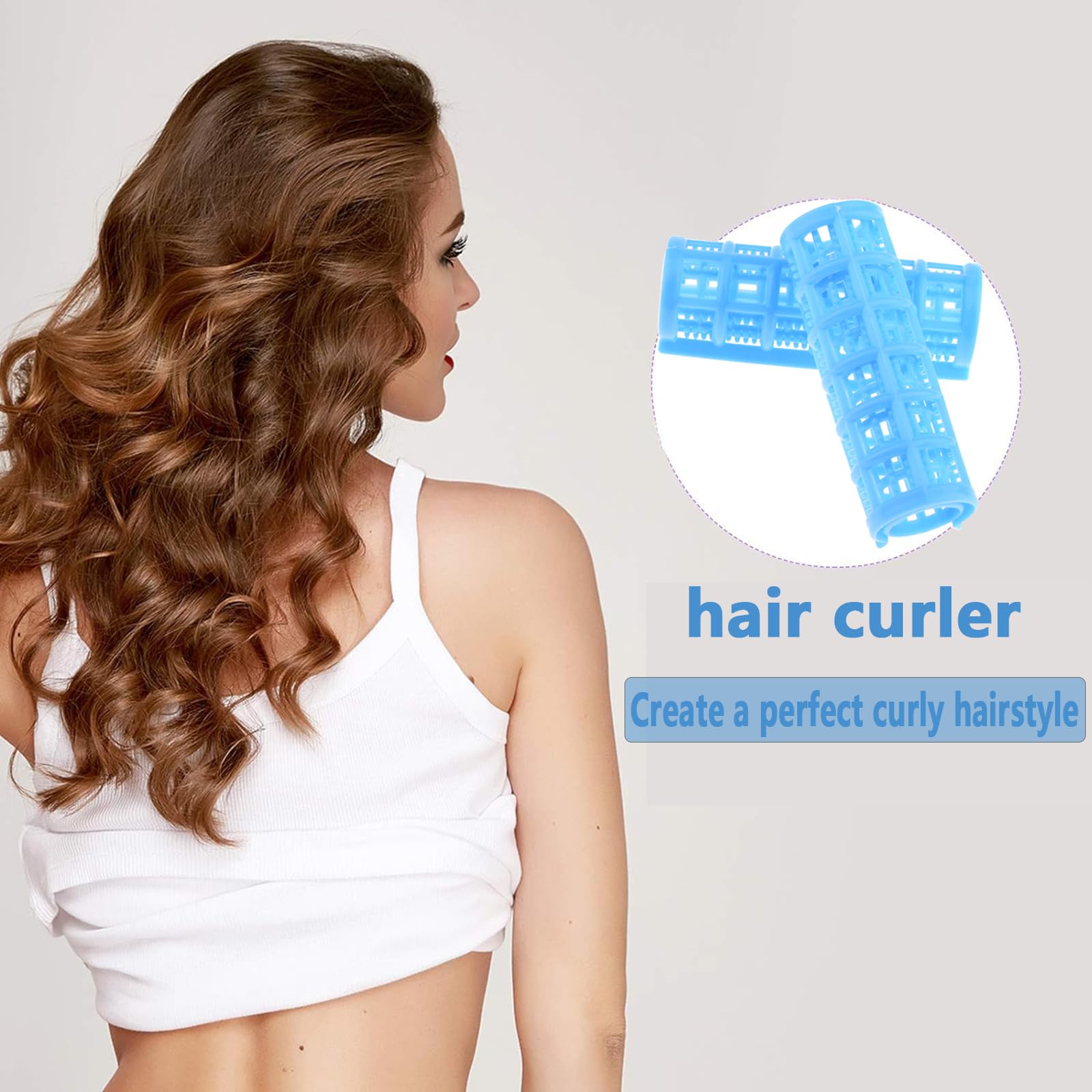 30Pcs Snap-on Self-Grip Hair Rollers Set - No Heat Plastic Hair Curlers for Long, Medium & Short Hair (5 Sizes) - Includes Mini Comb - Perfect for Overnight Styling, Salon-Quality Curls at Home