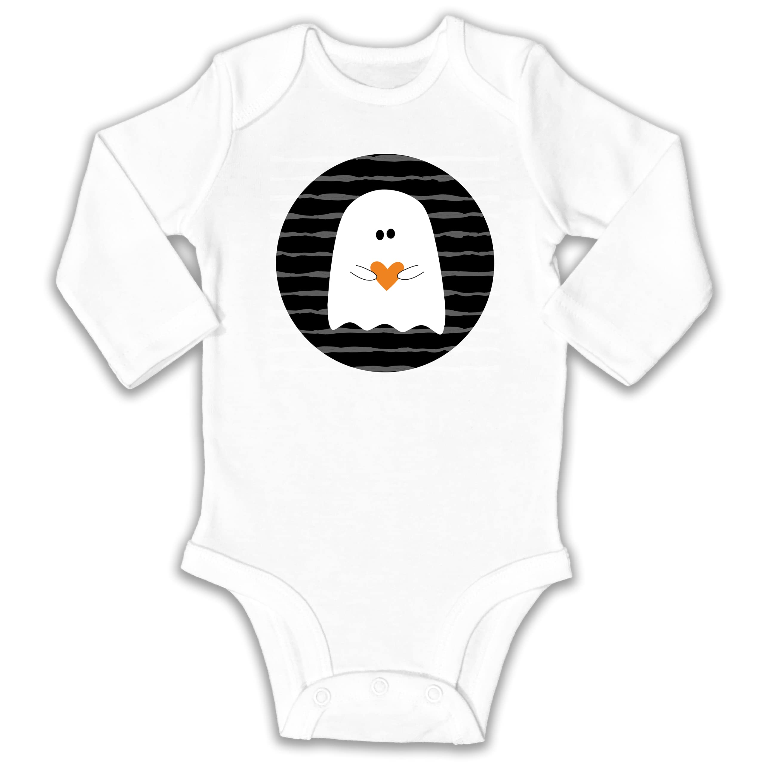 Adorable Heart Ghost Halloween Baby Onesie - Long Sleeve Bodysuit for Infants & Toddlers | Perfect for Halloween Costumes, Photo Shoots & Holiday Parties
