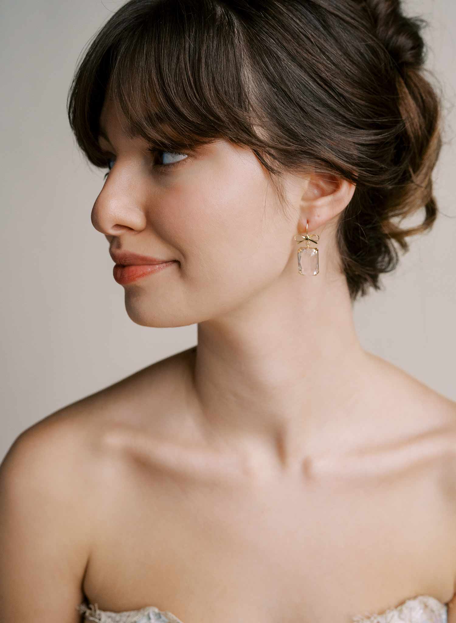 Prism and Bow Earrings - Style #2543 | Elegant Crystal Dangle Earrings for Women | Perfect for Parties, Weddings & Special Occasions