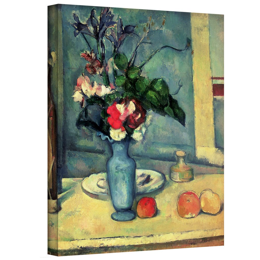 Paul Cezanne 'The Blue Vase' Gallery Wrapped Canvas Art Print - 48x36 Inch Wall Decor for Living Room, Bedroom & Office - Famous Impressionist Oil Painting Reproduction