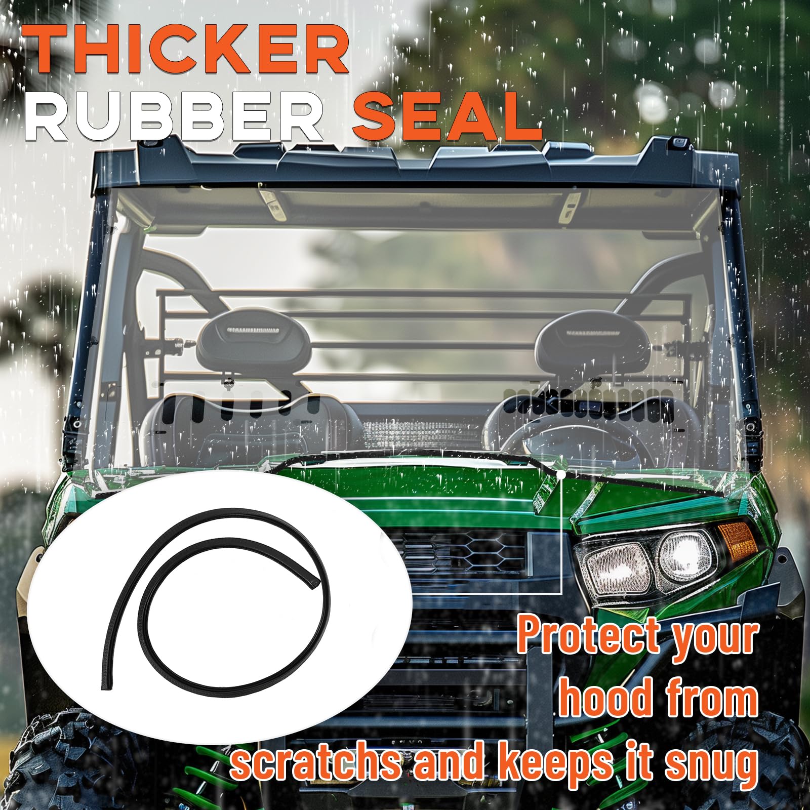 Heavy Duty Clear Scratch Resistant Vented Windshield for 2012+ John Deere Gator RSX 850i 860i XUV 550 560 560E 590i 590m 590E - ECOTRIC Full Windshield - Perfect for Off-Roading, Hunting & Farm Work