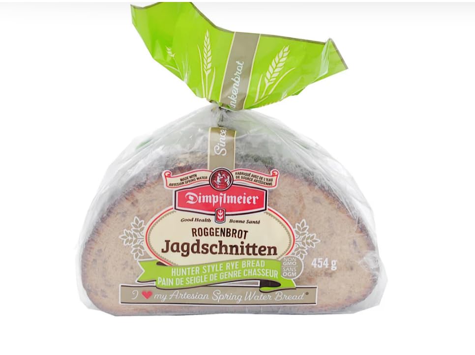 Dimpflmeier Jagdschnitten Hunter Style Rye Bread - 16 oz Pack | Authentic German Whole Grain Bread | Perfect for Sandwiches, Breakfast & Outdoor Adventures