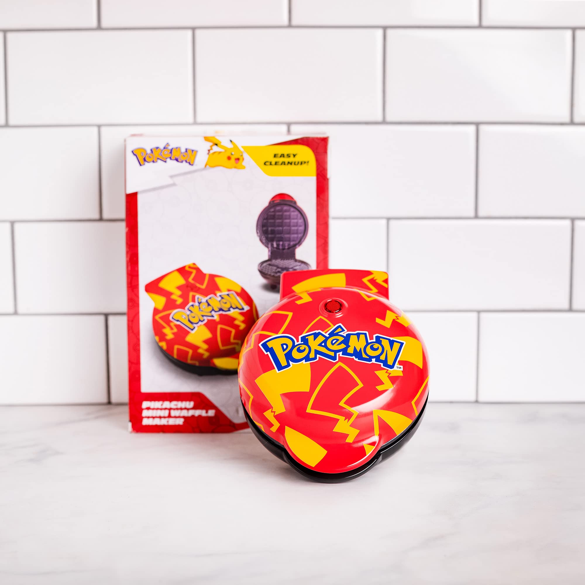 Pokémon Pikachu Mini Waffle Maker - Electric Non-Stick Waffle Iron for Kids & Adults - Perfect for Breakfast, Parties & Pokémon Fans - Cute Pokemon Kitchen Appliance Gift Idea