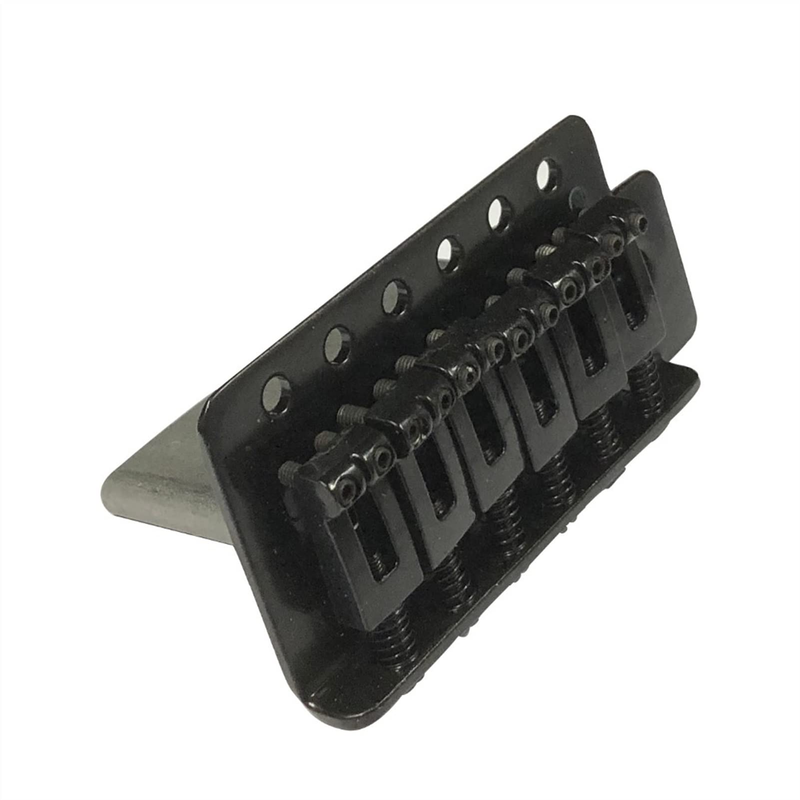 6-Piece Chrome Guitar Bridge Saddle Set for Fender Strat ST Electric Guitar - Black | Replacement Parts for Guitar Bridge Repair & Maintenance | Perfect for Home Studio, Live Performances & DIY Guitar Upgrades