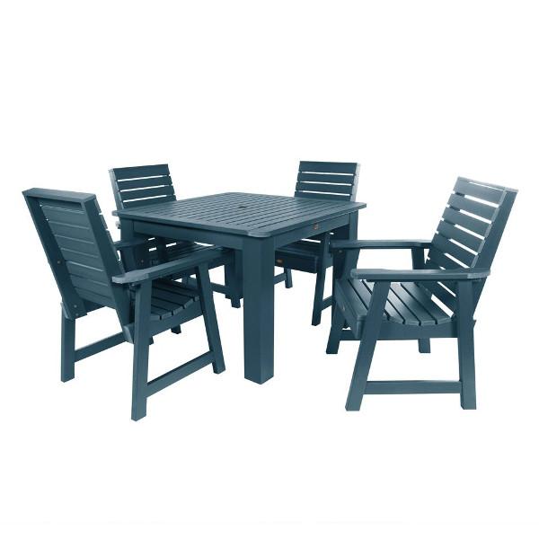 Weatherly 5-Piece Square Dining Table Set for Kitchen, Breakfast Nook & Small Space - Modern Indoor Outdoor Patio Furniture with 4 Chairs