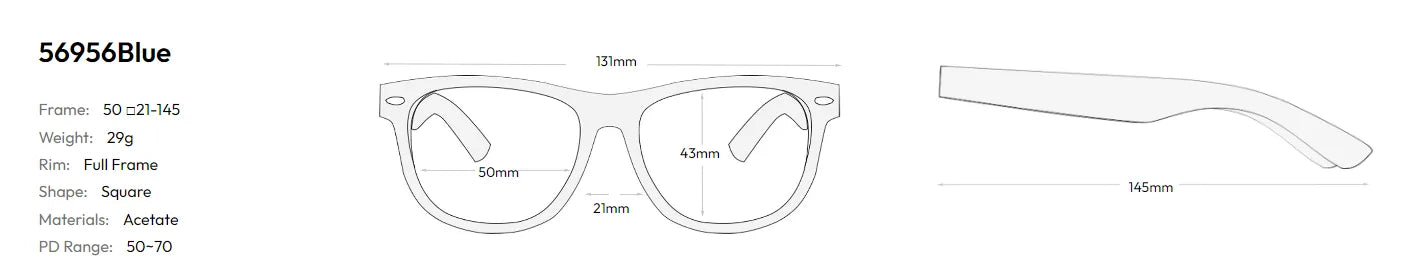 CCspace Women's Full Rim Square Acetate Reading Glasses +2.00 to +4.00 Magnification - Stylish Hyperopic Eyewear for Reading, Computer Work & Close-Up Tasks