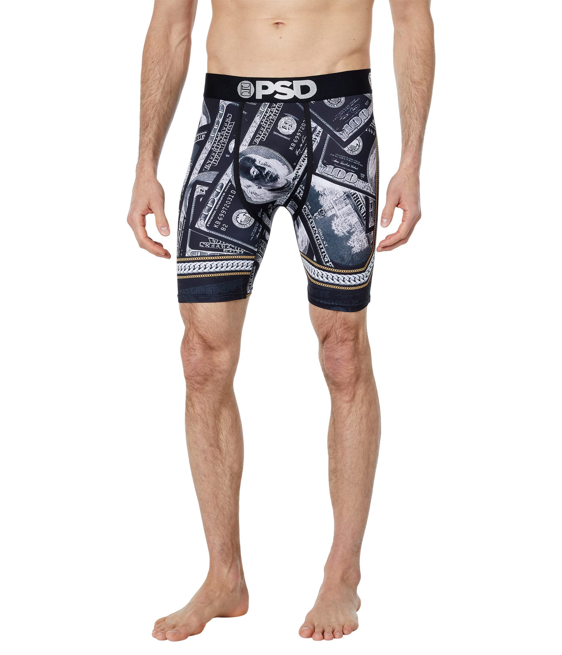 PSD Men's Dark Money Sport Boxer Brief - Black XS | Moisture-Wicking & Breathable Underwear for Gym, Running & Everyday Comfort
