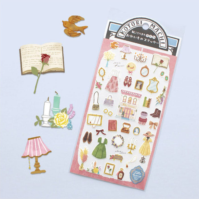 Boutique Sticker Set - Mind Wave Kotorimachi Shopping Street Design - Perfect for Scrapbooking, Journaling, and DIY Crafts