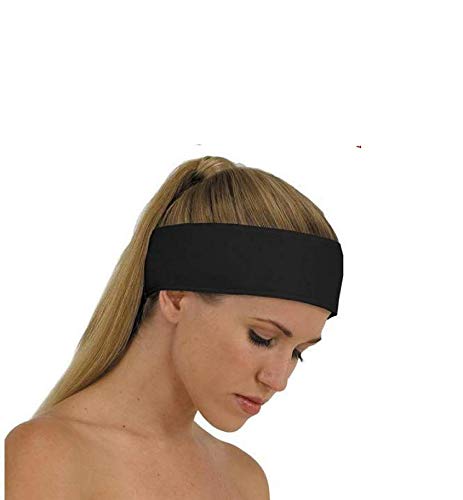 Empire Adjustable Headband with Button for Makeup, Spa, Facial & Beauty - Soft Toweling Hair Band for Salon & Home Use (Black) - Perfect for Skincare, Hair Styling & Relaxation