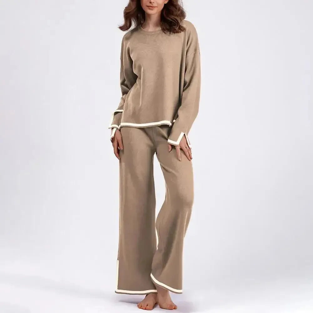 Women's Colorblock Lounge Two Piece Set - Soft & Comfortable Loungewear for Relaxing at Home, Yoga, or Travel