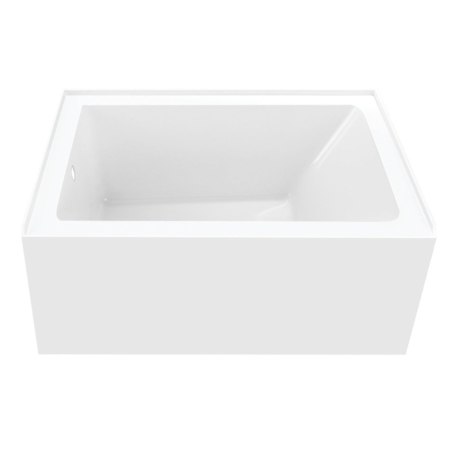 Aqua Eden 48 Inch Acrylic Rectangular 3-Wall Alcove Bathtub - Left Hand Drain, Glossy White - Perfect for Small Bathrooms & Modern Home Spa Experience