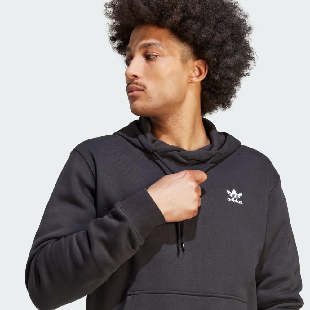 adidas Originals Men's Trefoil Essentials Hoodie - Comfortable Cotton Pullover Sweatshirt for Casual Wear, Street Style & Gym