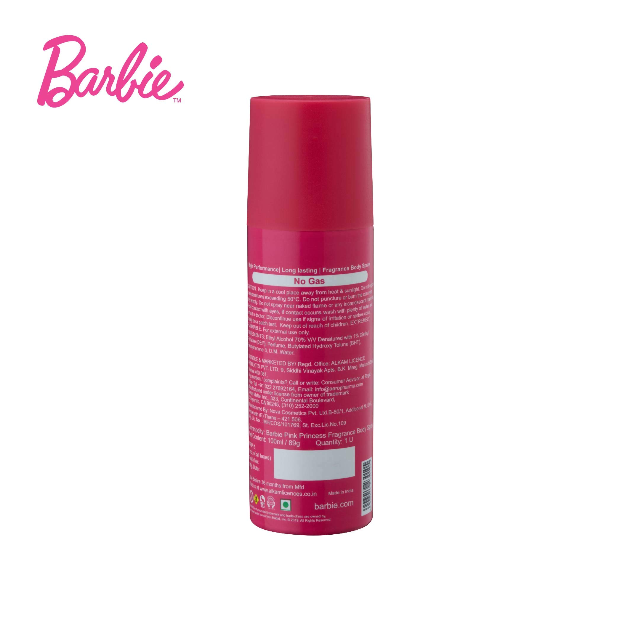 Barbie Princess Body Spray Fragrance for Women - 100ml Floral Pink Perfume for Girls, Teens & Adults | Daily Use, Parties & Special Occasions