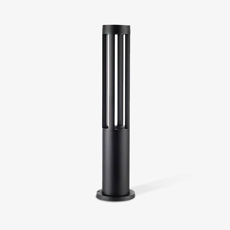 Solar Powered Black Cylindrical Outdoor Garden Lights - Waterproof LED Landscape Lighting for Patio, Yard, Pathway & Backyard Decor