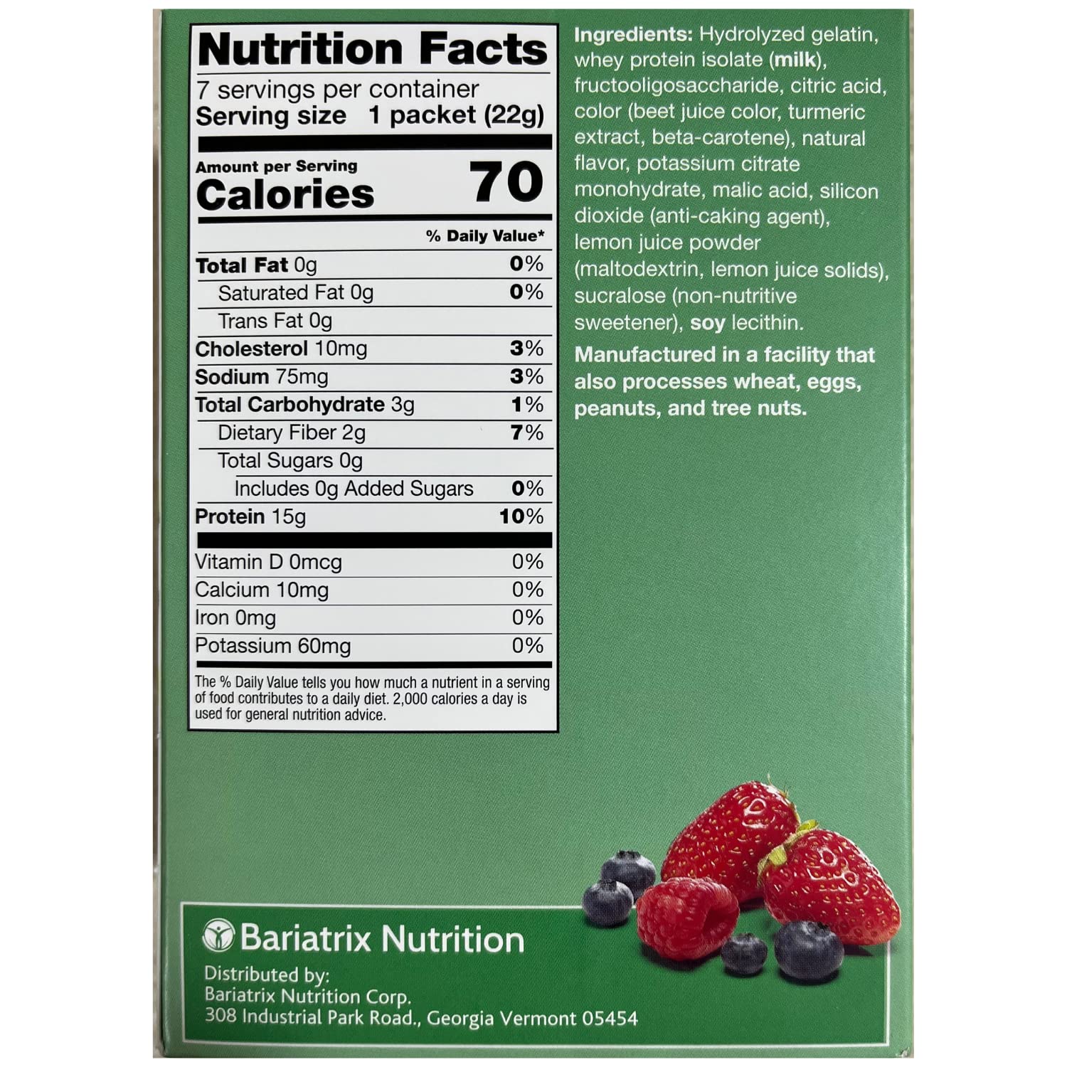 ProtiFit High Protein Fruit Flavored Powder Drink Mix - 15g Protein, Low Calorie, Sugar Free, Keto & Ideal Protein Compatible, Berry Blast Flavor (7 Servings) - Perfect for Post-Workout Recovery & Weight Management