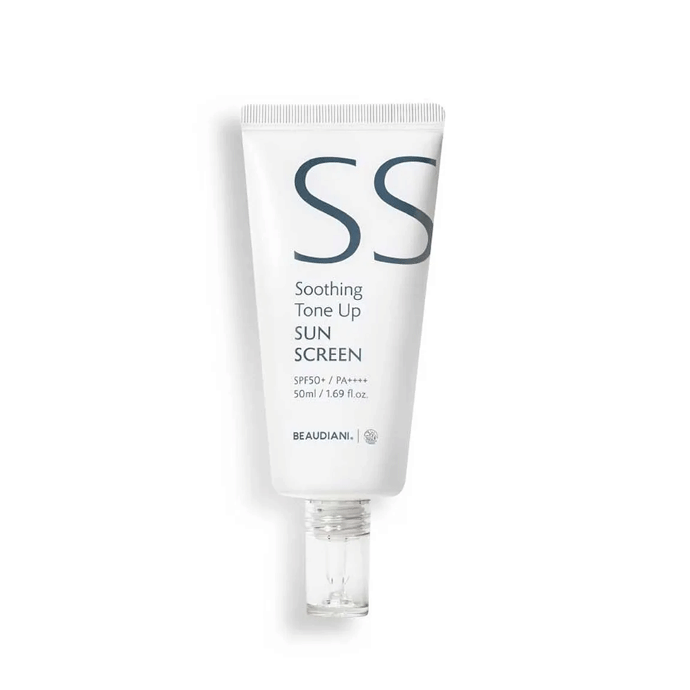 BEAUDIANI Soothing Tone Up Sunscreen SPF 50+ PA++++ 50ml - Lightweight Daily Face Sunscreen for Sensitive Skin, Hydrating & Non-Greasy - Perfect for Outdoor Activities, Beach & Daily UV Protection