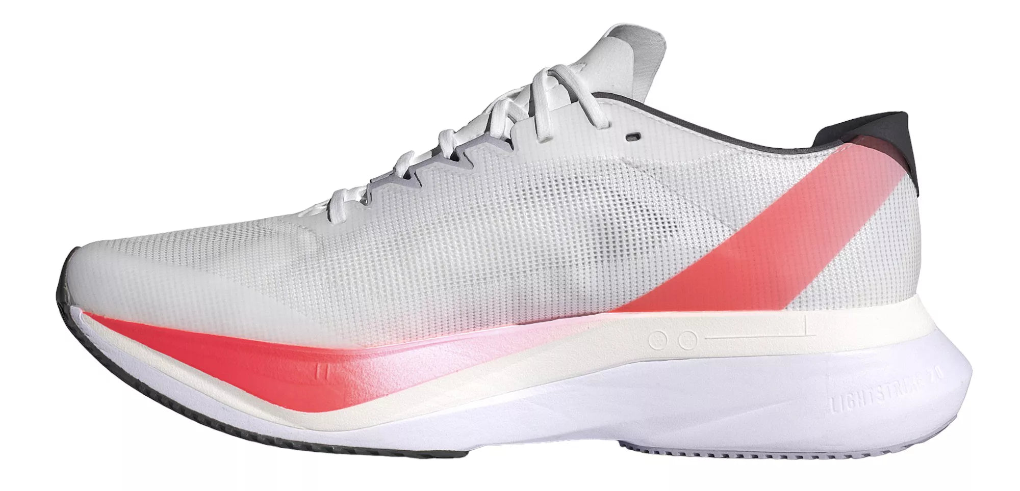 Men's Adidas Adizero Boston 12 Running Shoes - Cloud White/Aurora Met/Solar Red - Lightweight Performance Sneakers for Marathon Training & Road Running