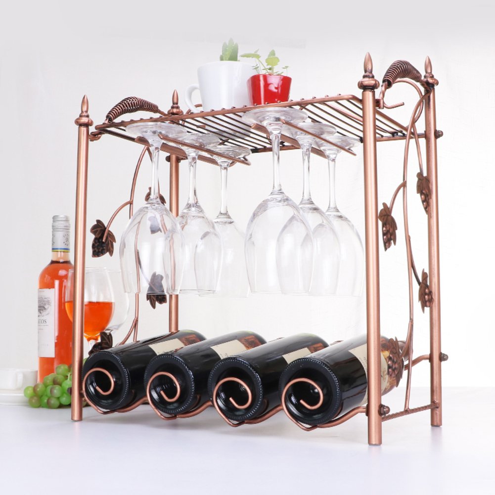 Premium Countertop Wine Glass Holder - European Style Metal Stemware Rack, Freestanding Wine Cup Storage Organizer & Display Stand (16x9x19 Inches) - Perfect for Kitchen, Bar, Restaurant & Home Decor