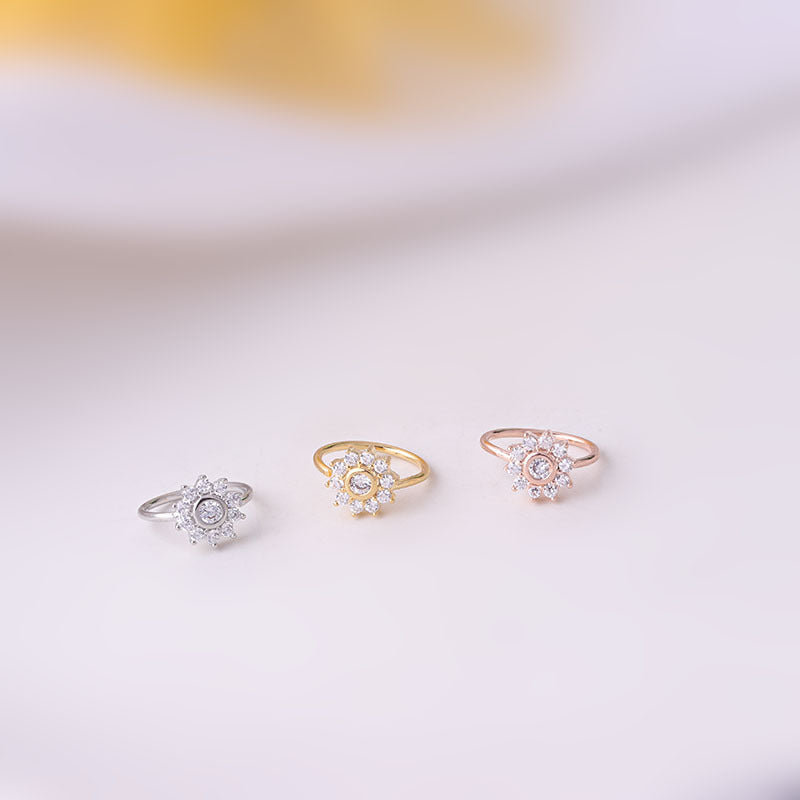 18K Rose Gold Dainty Cubic Zirconia Pave Septum Ring - Elegant Nose Piercing Jewelry for Women | Perfect for Everyday Wear, Parties & Special Occasions