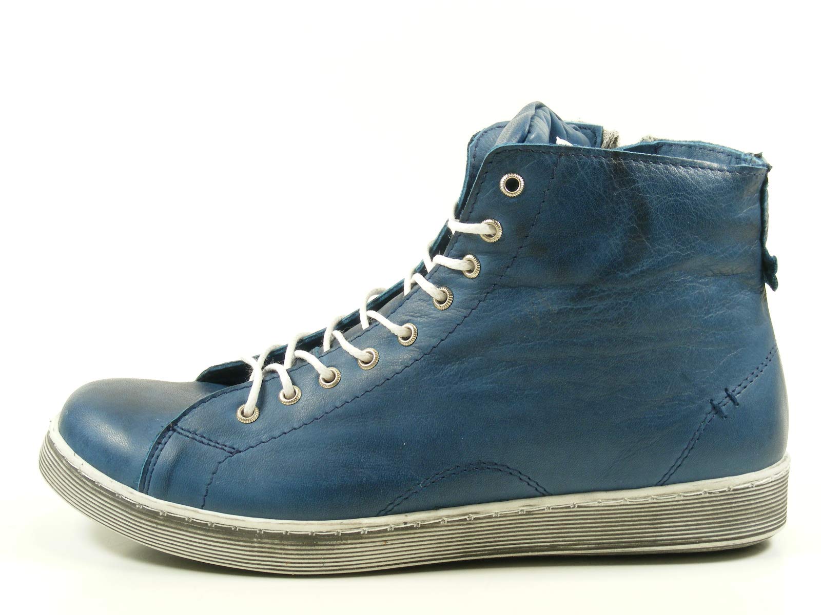 Andrea Conti Women's High Top Sneakers - Fashion Athletic Shoes for Running & Gym Workouts - Blue - Size 6 - Perfect for Casual Wear & Street Style