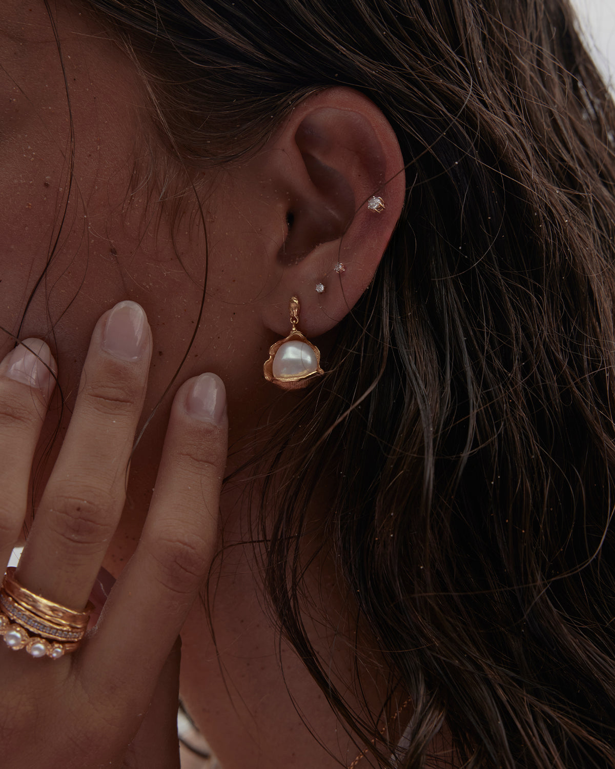 18K Gold Vermeil Underwater Sea Ring - Elegant Ocean-Inspired Jewelry for Women, Perfect for Beach Weddings, Diving, and Marine-Themed Events