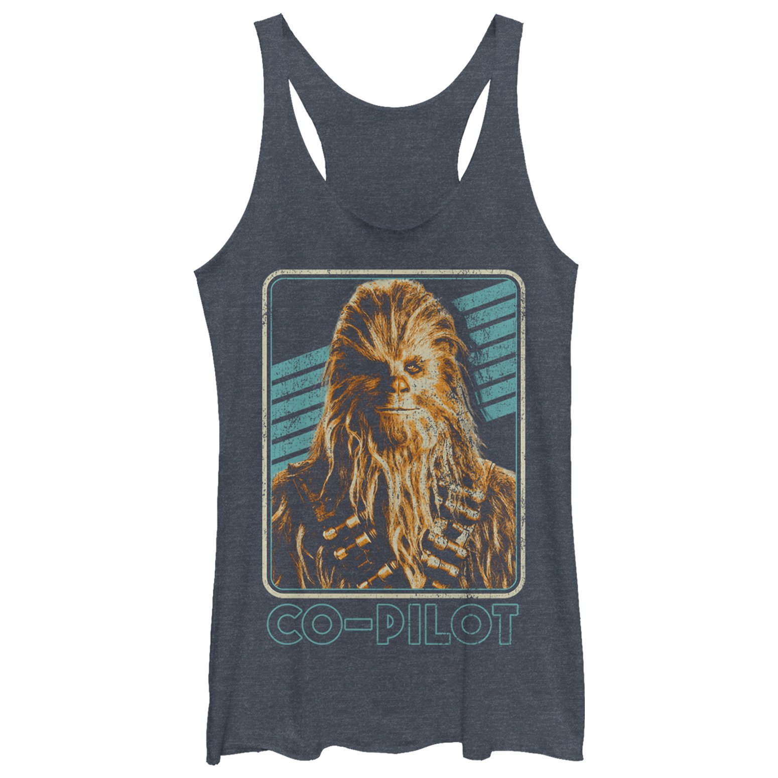Star Wars Women's Han Solo Copilot Tri-Blend Racerback Layering Tank Top - Soft & Comfortable Graphic Tee for Cosplay, Casual Wear & Star Wars Fans