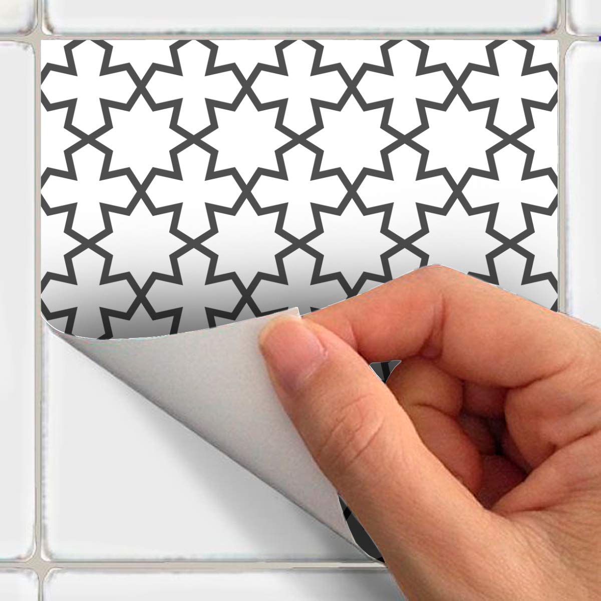 Self-Adhesive Cement Tile Stickers - 60 Pack 20x20cm Waterproof Peel & Stick Wall Decals for Bathroom, Kitchen Backsplash, Laundry Room & Home Decor - Easy DIY Wall Tile Alternative