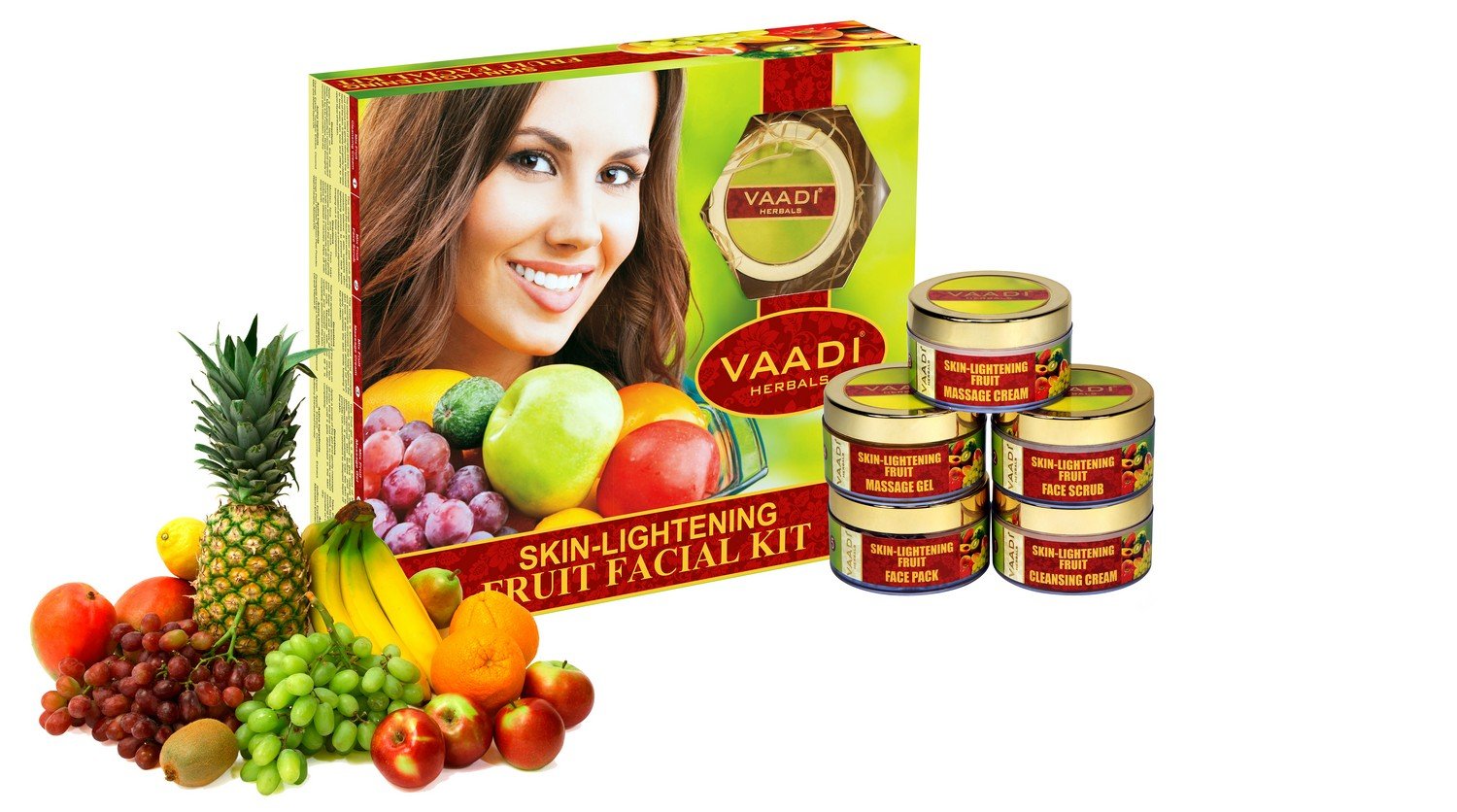 Vaadi Herbals Skin Lightening Fruit Facial Kit - 270g Brightening Treatment for Dark Spots & Uneven Tone | At-Home Glow Facial for Radiant Skin