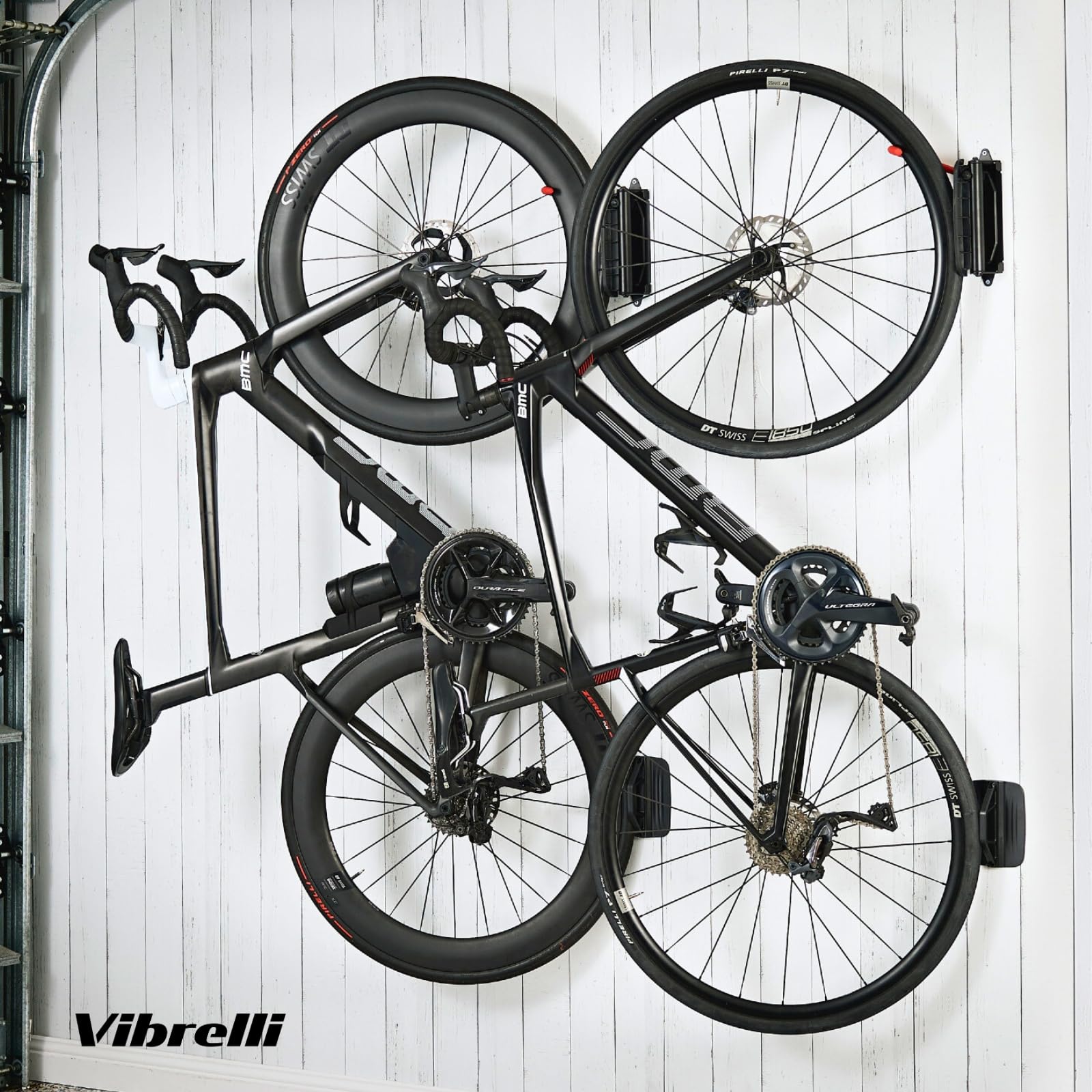 Vibrelli Swivel Bike Wall Mount - Vertical Bike Rack for Garage Storage - Heavy Duty Bike Hanger for MTB, Road & eBike - Space Saving Bike Hooks - Perfect for Home, Apartment & Garage Organization
