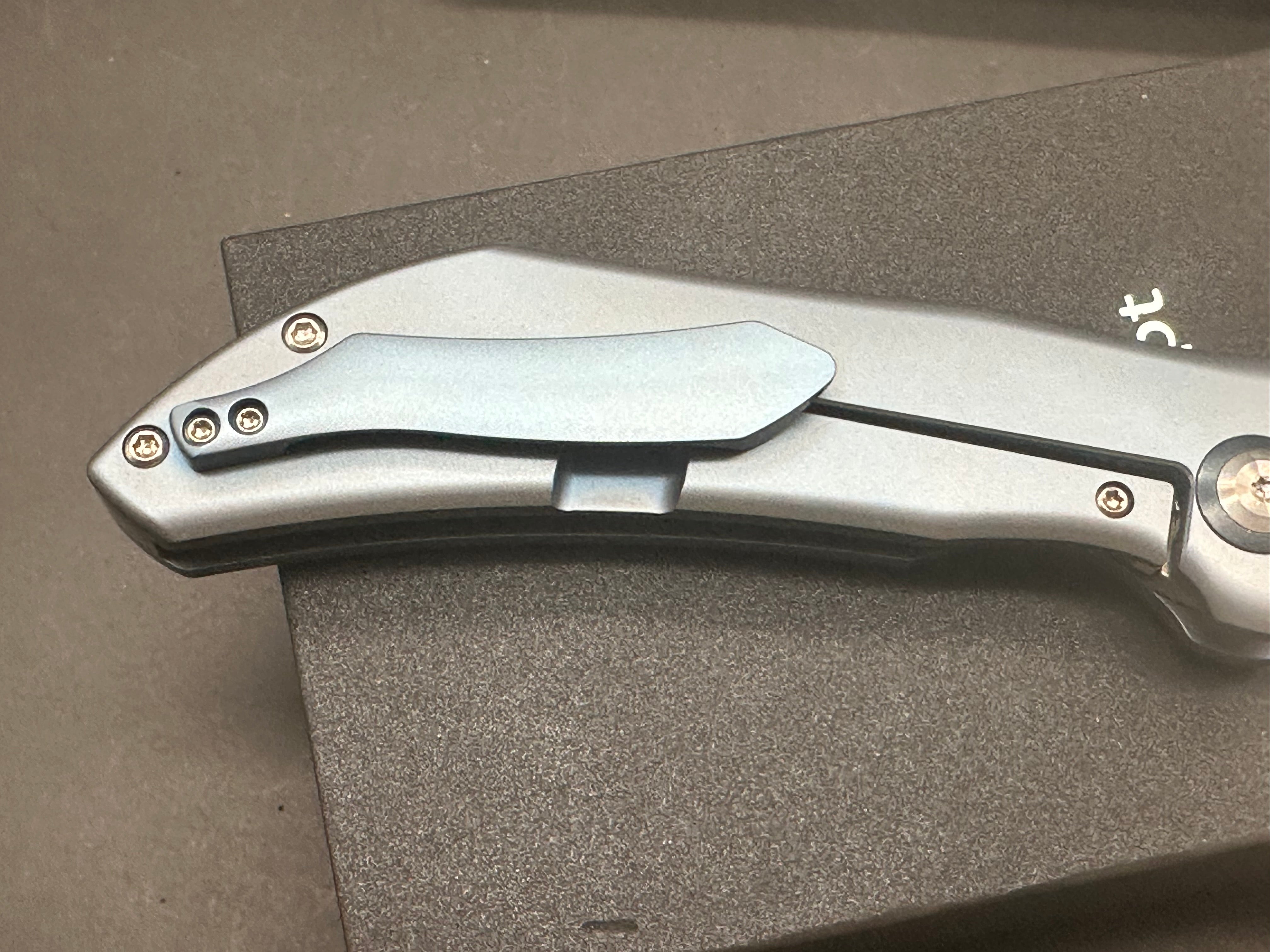 KANSEPT Tipper Folding Knife - Blue Titanium Handle, S35VN Steel, Wharncliffe Plain Edge - EDC, Camping, Outdoor Survival & Everyday Carry Knife