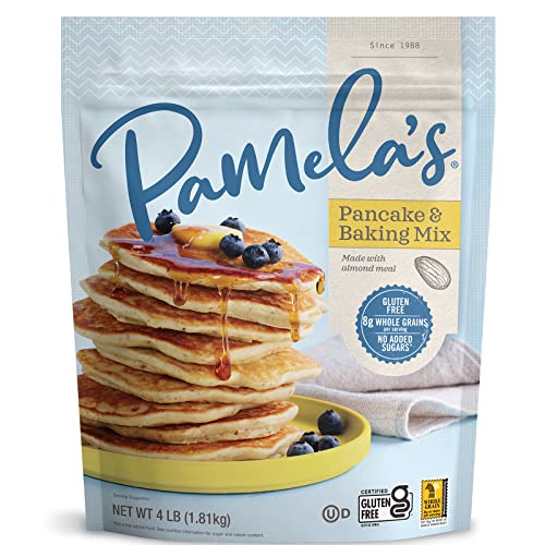 Pamela's Gluten Free Baking Mix - Pancake, Waffle, Cake & Cookie Mix | Kosher Certified, Non-GMO, 4-Pound Bag (Pack of 3) | Perfect for Breakfast, Desserts & Family Baking