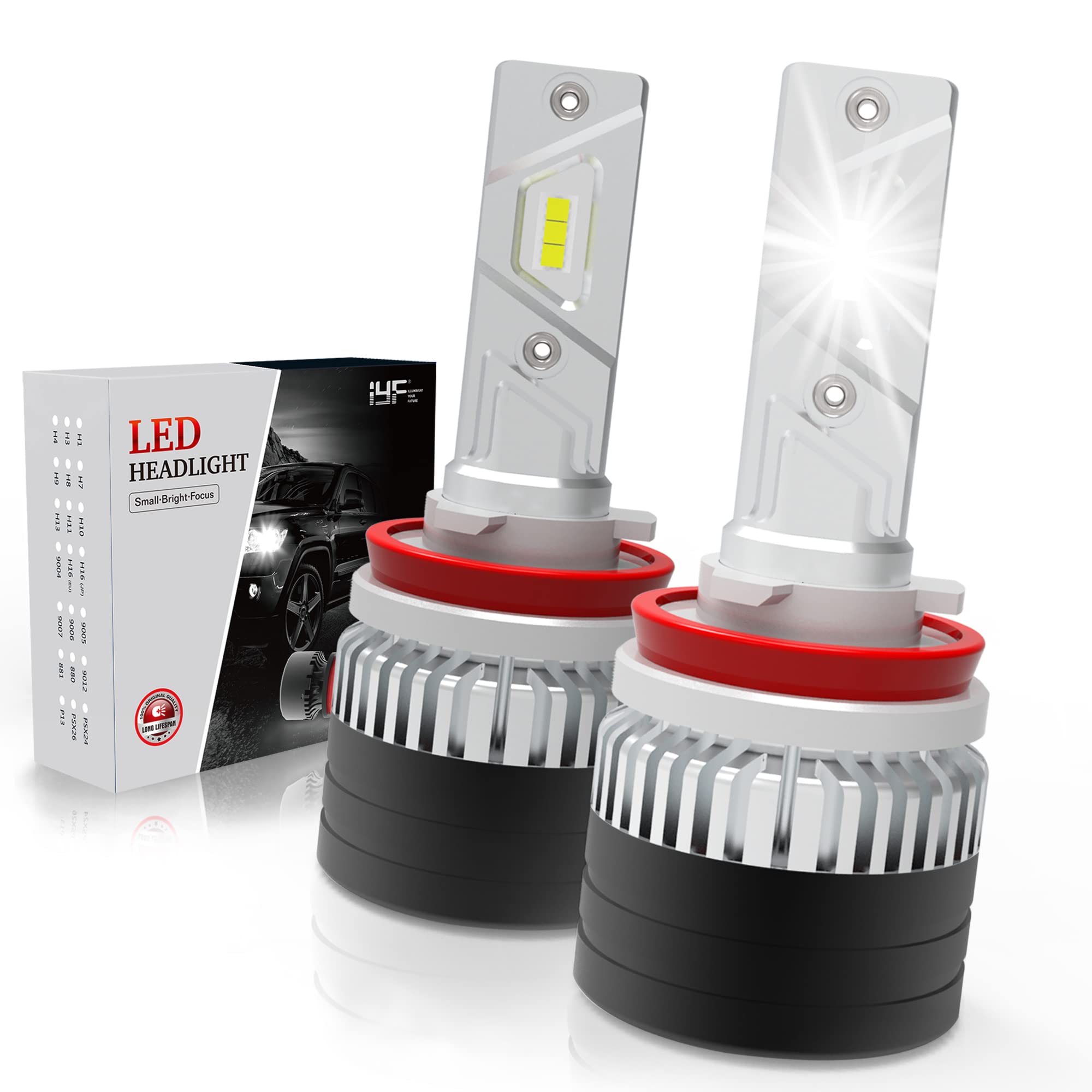 H8 LED Headlight Bulbs 12000LM Super Bright - High/Low Beam Conversion Kit for Cars & Trucks