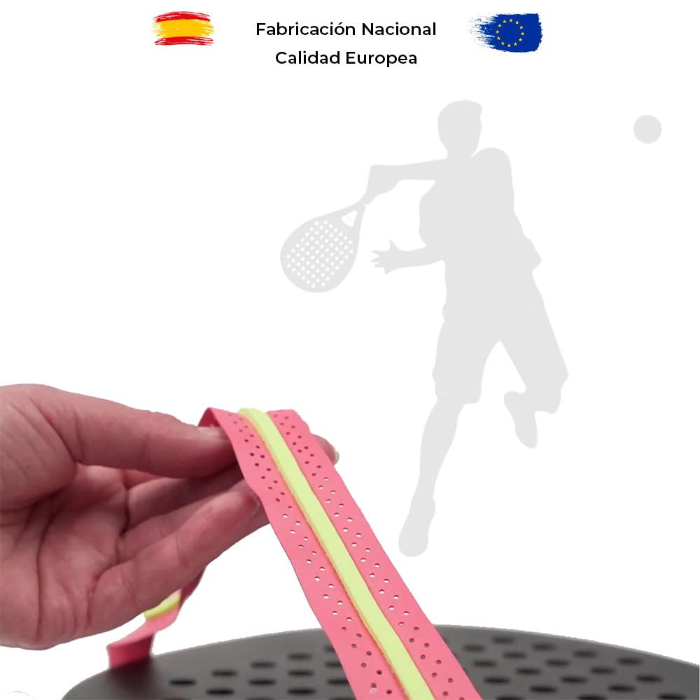 ShockOut Dual Pro Grip + Overgrip (Blue/Orange) - Enhanced Impact Absorption & Superior Grip for Tennis, Badminton & Squash Racket Sports