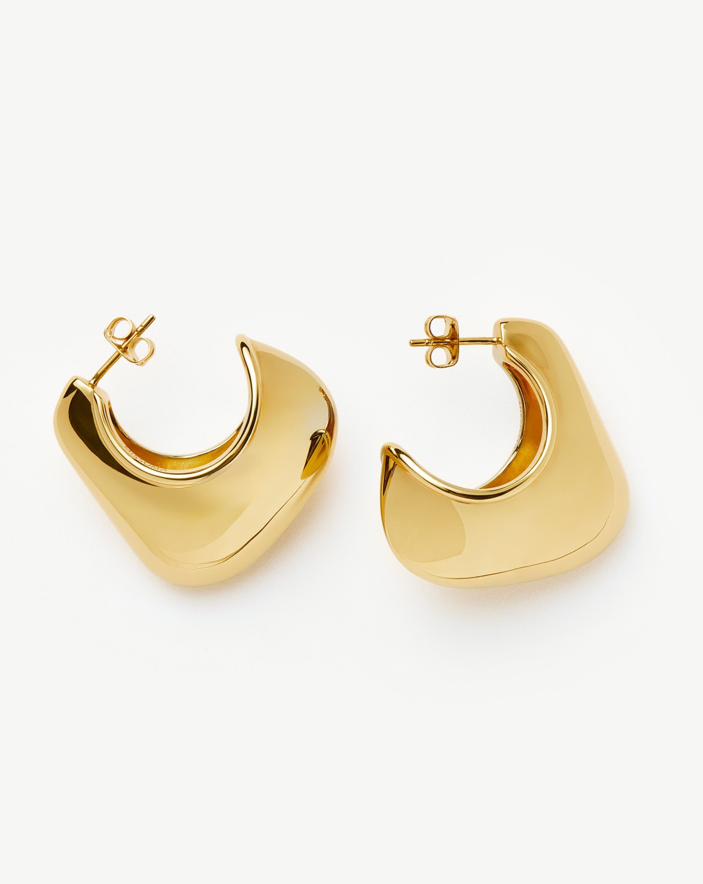 Hera Dome Large Hoop Earrings for Women - 18k Gold Plated Statement Jewelry | Perfect for Parties, Weddings & Everyday Wear