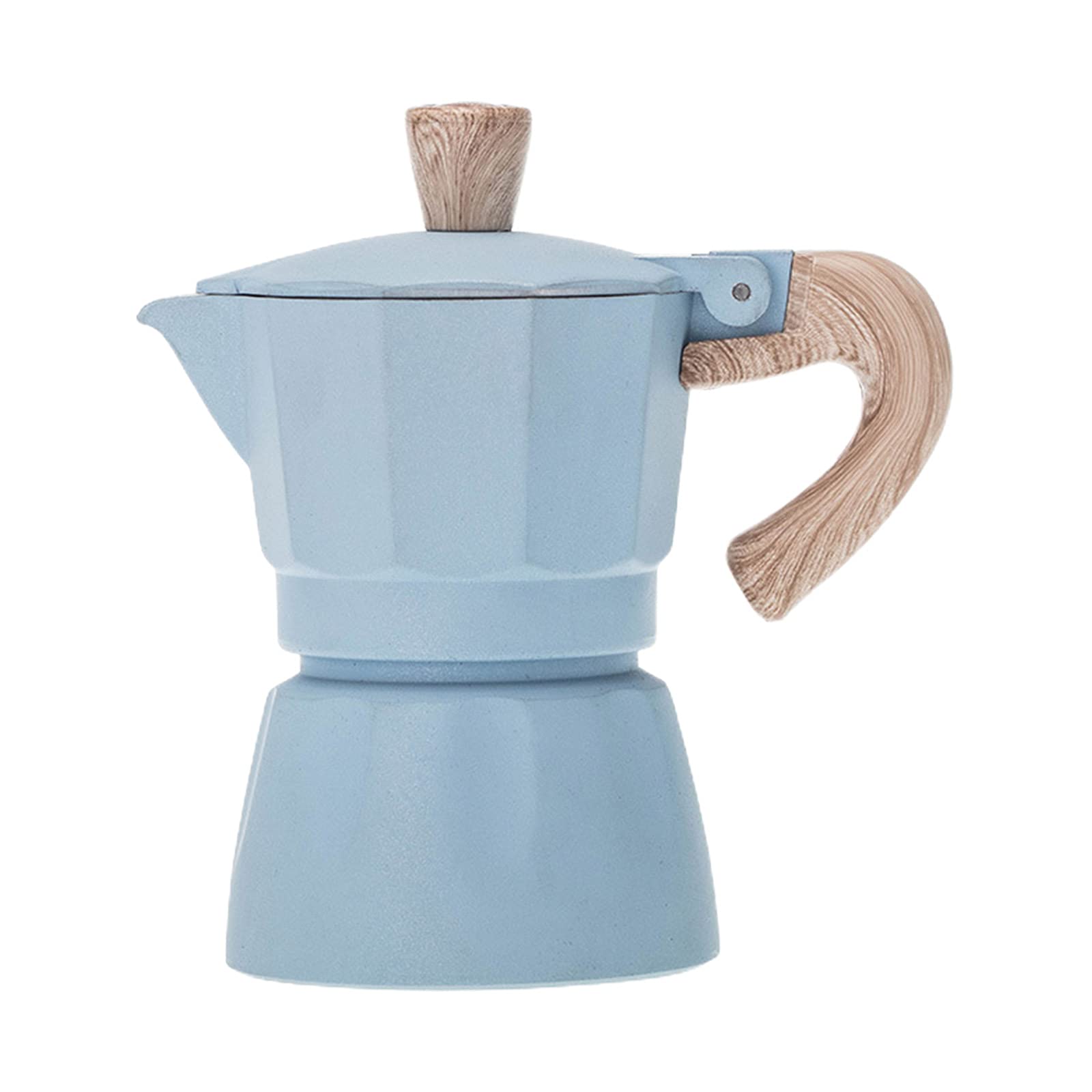 Bibididi 150ml/300ml Portable Electric Coffee Maker - Espresso Moka Pot with Built-in Grinder, Stainless Steel Stovetop Coffee Machine for Home & Office (Blue, 300ml) - Perfect for Camping, Travel & Daily Brewing