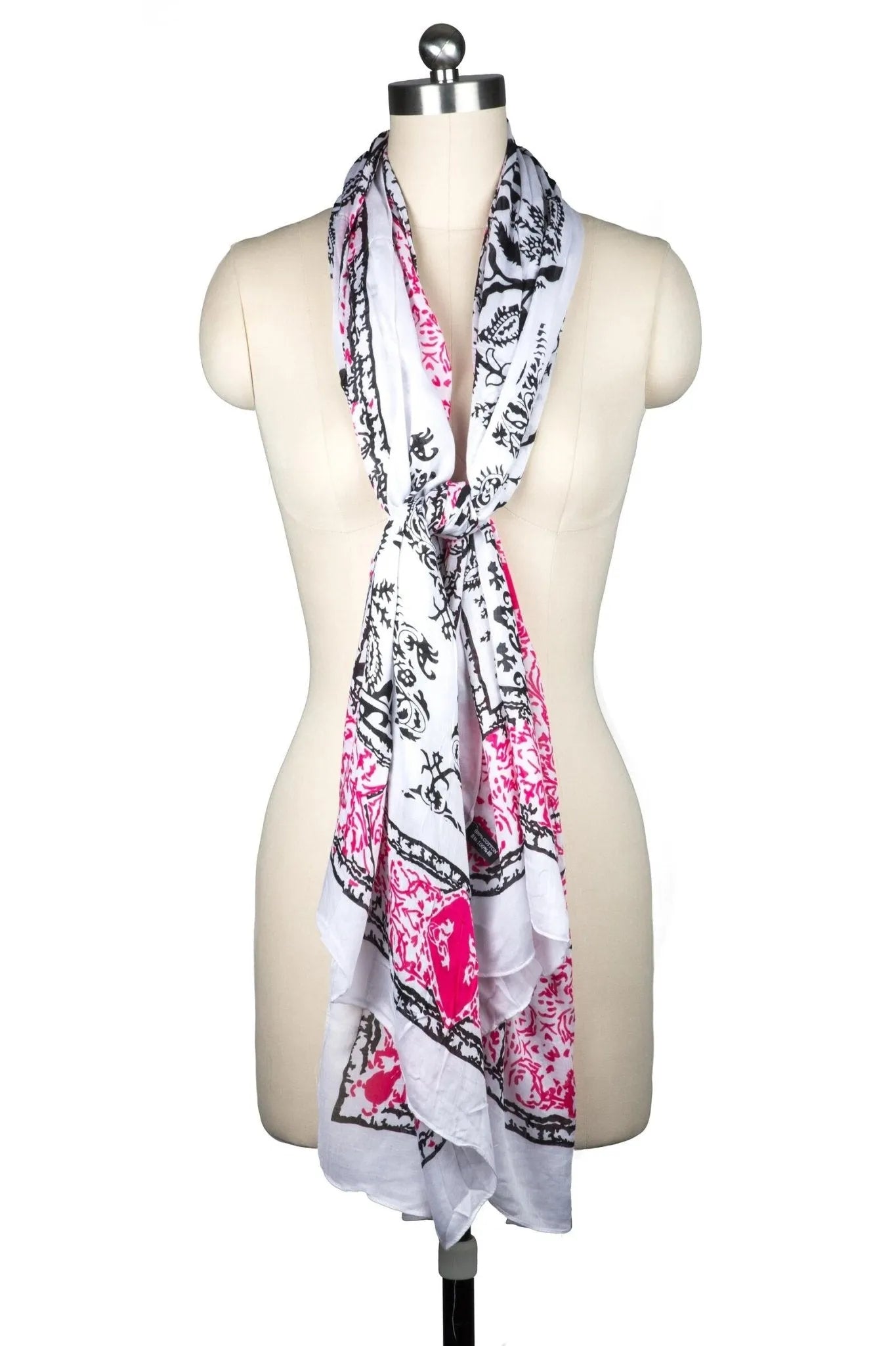 Heather Abstract Pattern Scarf - Soft Winter Fashion Accessory for Women, Lightweight Warm Wrap Shawl - Perfect for Cold Weather, Office, and Outdoor Activities