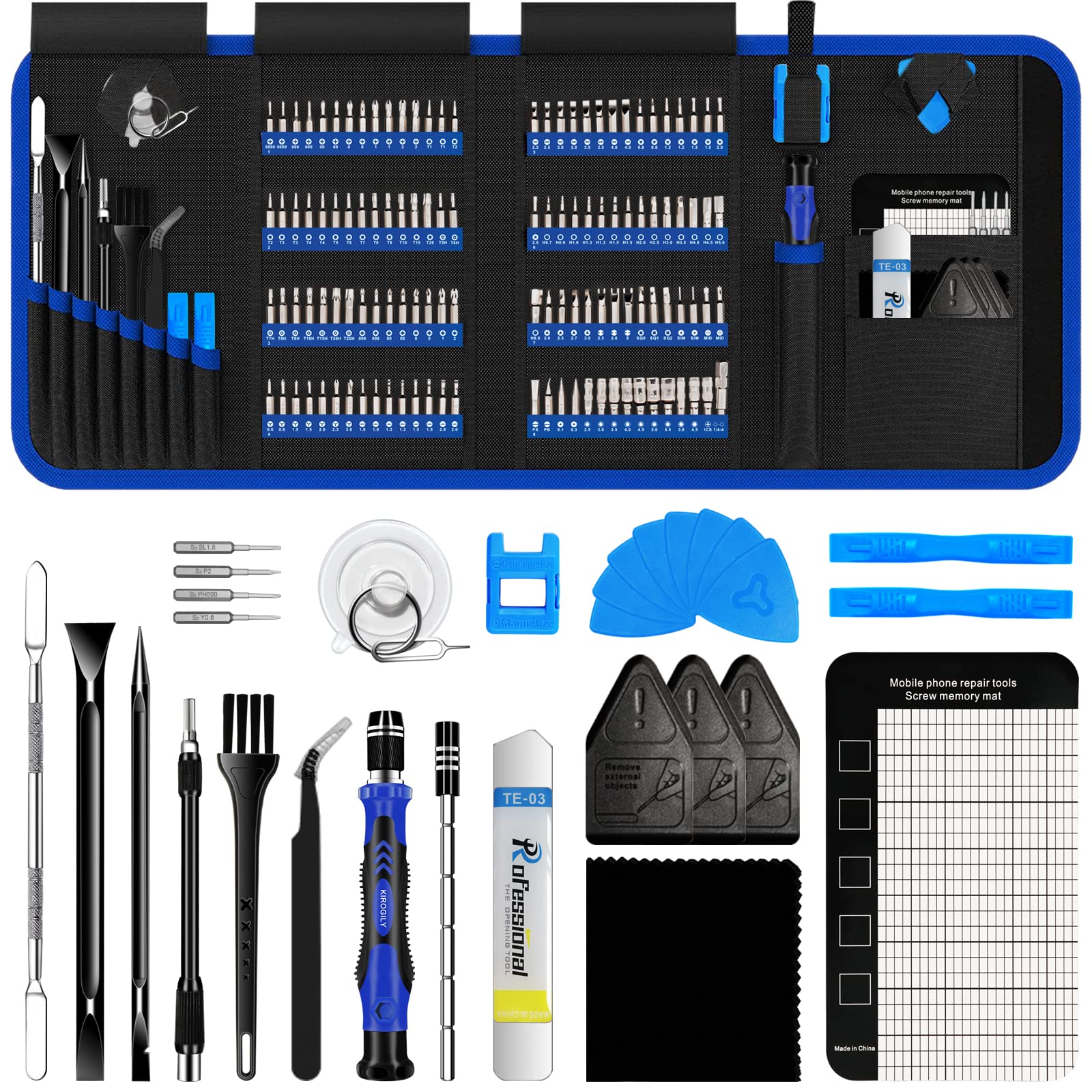 150-in-1 Precision Screwdriver Set for Electronics Repair - PC, MacBook, iPhone, Gaming Consoles (Blue)
