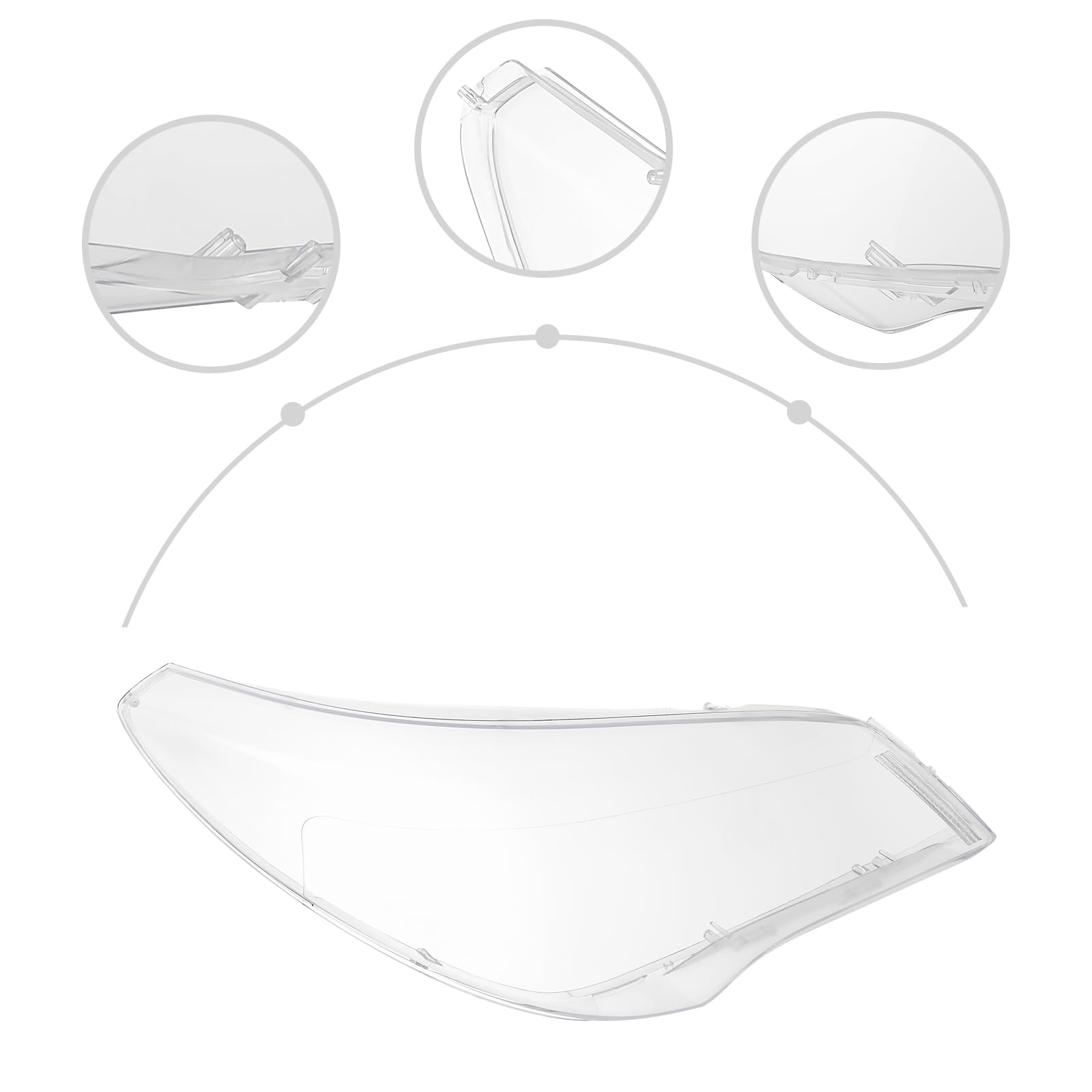 2013-2017 Buick Enclave Right Front Headlight Lens Cover - Passenger Side Replacement Clear Lens - Durable OEM Fit for Night Driving & Foggy Conditions