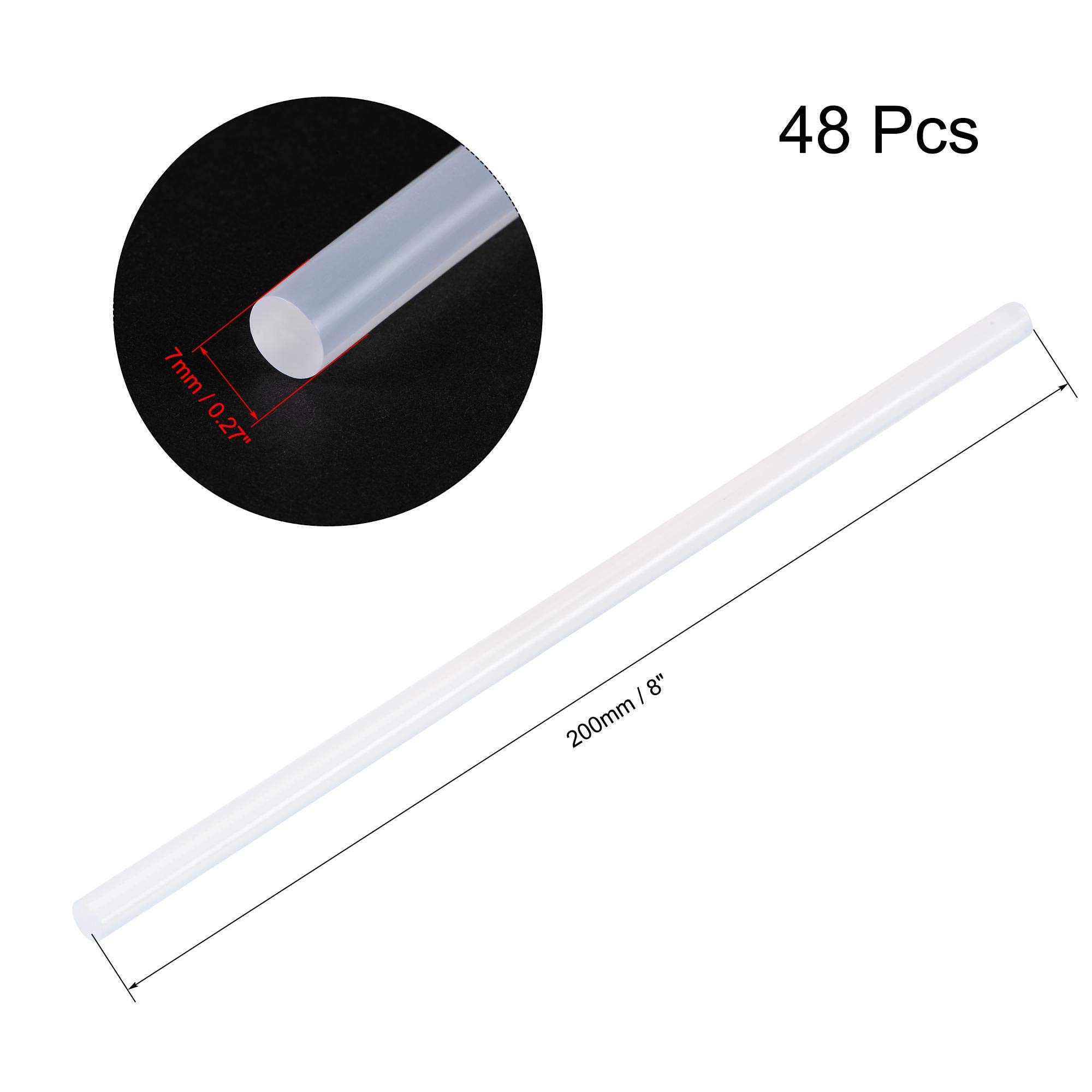 48pcs Mini Hot Glue Gun Sticks 8-inch x 0.27-inch, Clear Adhesive for DIY Crafts, Home Repairs & School Projects - Compatible with Most Glue Guns