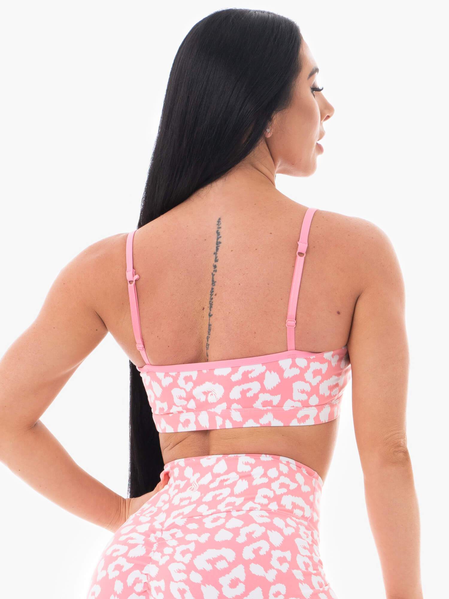 Pink Leopard Print Animal Sports Bra - Women's Workout Top for Yoga, Running & Gym - Breathable & Supportive Activewear