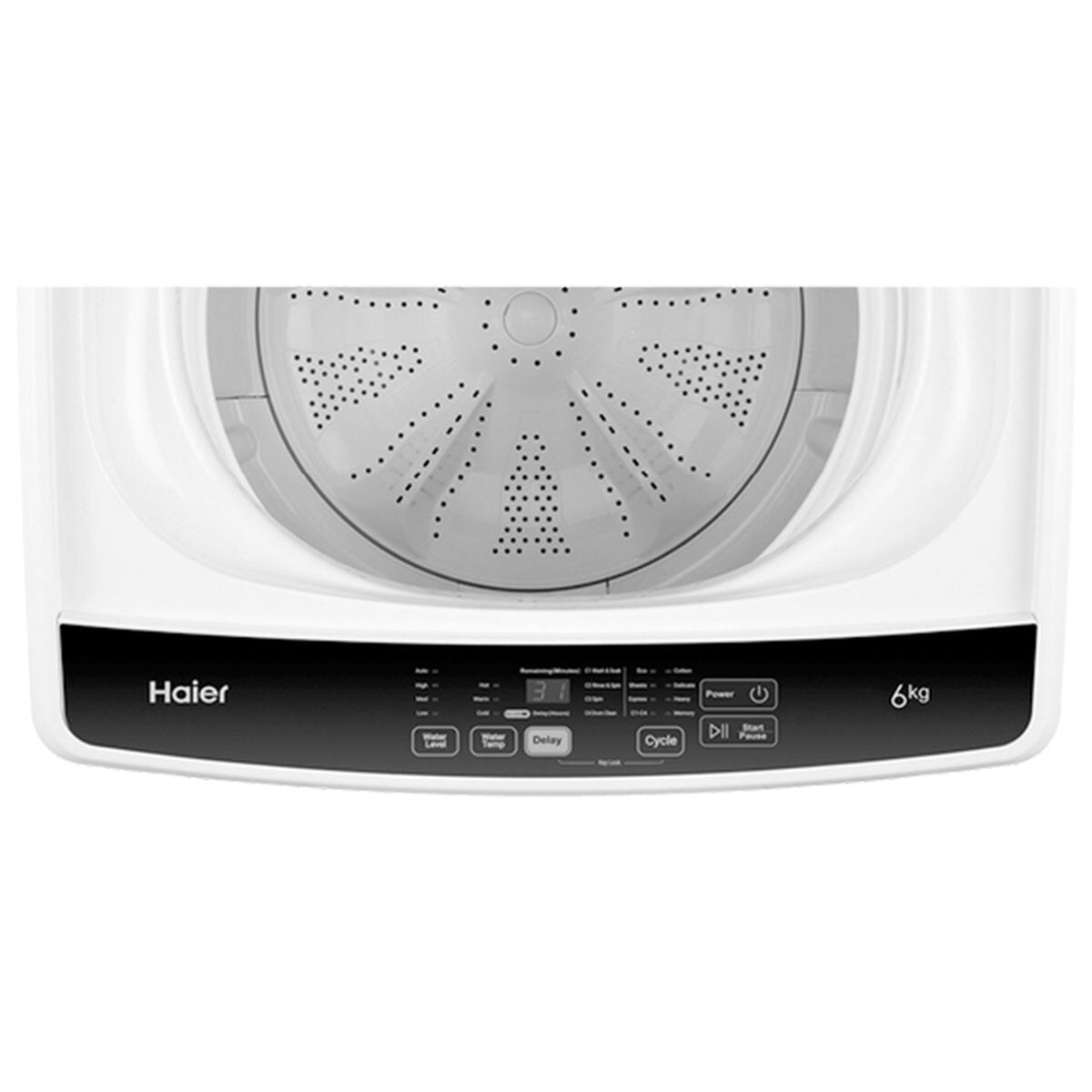 Haier 6kg Top Load Washing Machine HWT60AA1 - Energy Efficient Compact Laundry Washer for Small Apartments & Dorms | Perfect for Everyday Clothes, Bedding & Delicates